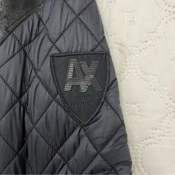 Armani Exchange AX Men’s Black Moto Jacket Faux Sherpa Lined Size M - Picture 10 of 16